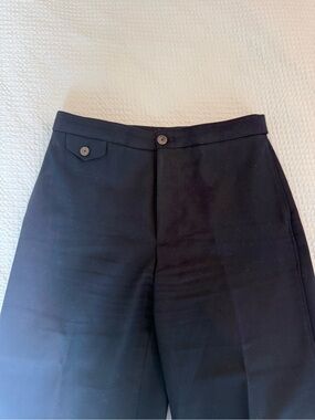 Club Monaco Navy Wide Leg Cuffed Dress Pants